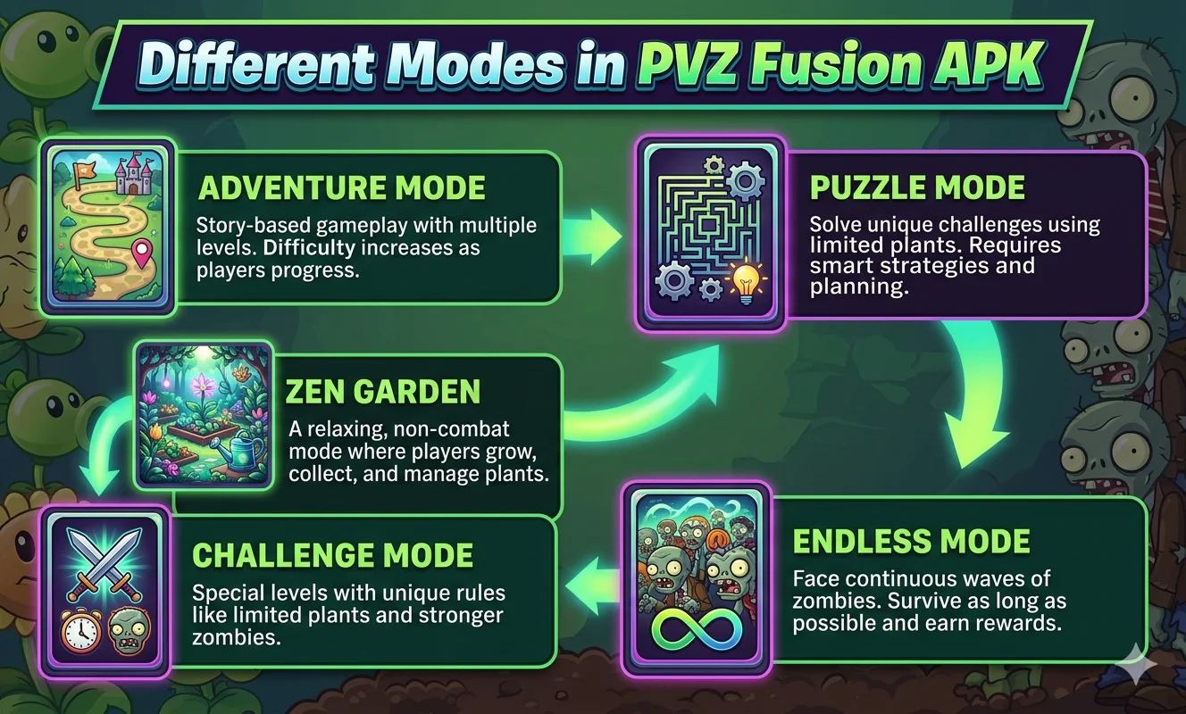 Different Modes In PVZ Fusion APK