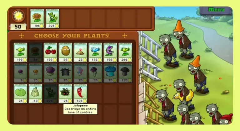 PvZ gameplay interface